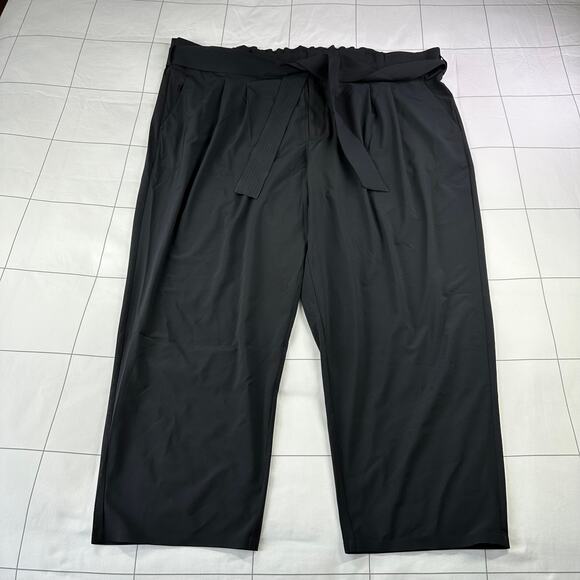 Athleta Pants Womens 24 Black Skyline Paperbag High Rise Commute Travel Work - Picture 2 of 13